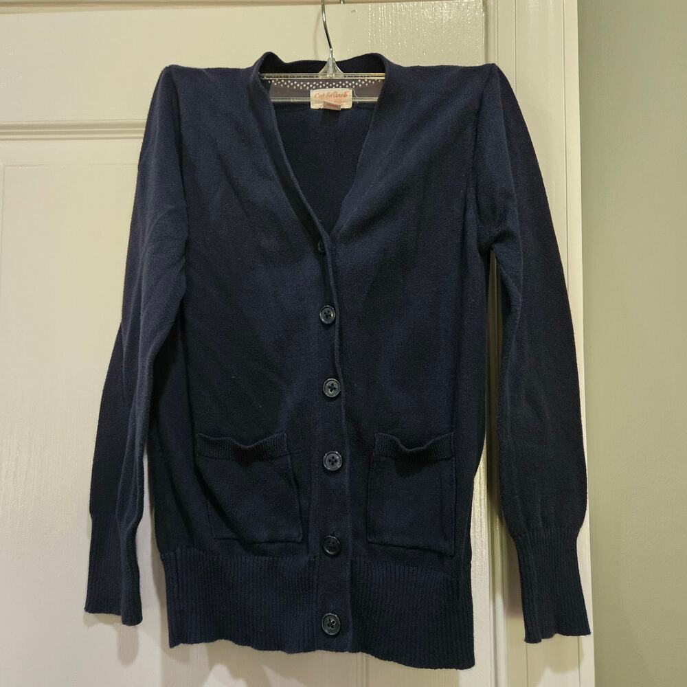 Cat & Jack Girl's Size Medium (8) Long‎ Sleeve Navy School Uniform Cardigan